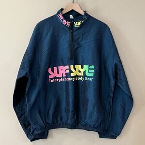 Vintage‎ 90s Surf Style Interplanetary Body Gear Windbreaker Jacket Iridescent